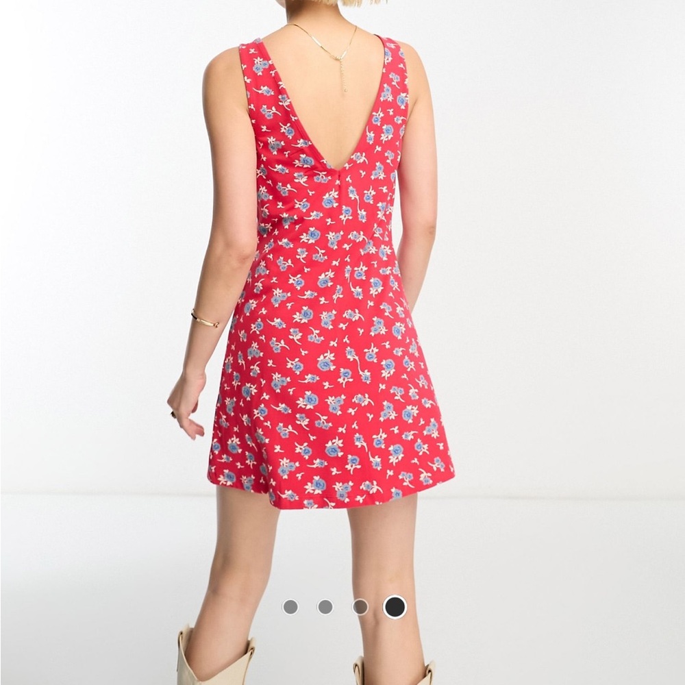 Red Floral Mini Dress - Picture 4 of 7